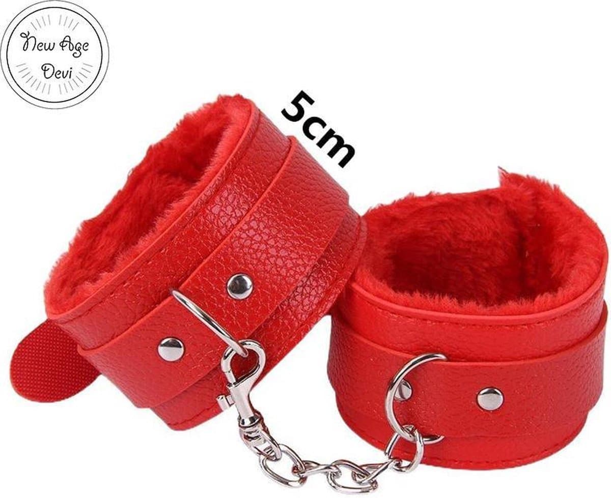 Pluche Handboeien - Rode handboeien - pluche - BDSM - Beginners - Comfortabel - Fluffy - Verstelbaar, New Age Devi — afbeelding 1