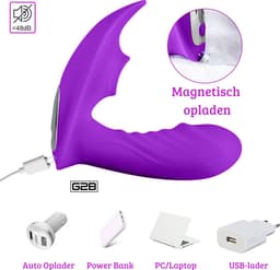 G2B® Clitoris Zuiger - Luchtdruk Vibrator met Afstandsbediening - Clitoris & G-spot Stimulator - Vibrators voor Vrouwen Realistisch & Koppels - 20 Standen - Verwarmd - Waterproof - Sex Toys Couples - Paars — thumbnail 14