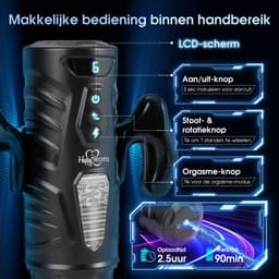 Pocket pussy met 7 stoot- & rotatiestanden en appbediening – Sex toys voor mannen zelf aftrekken – Nep vagina – Nep kut – Masturbator voor man automatisch – Blowjob simulator – Happy Secrets — thumbnail 3