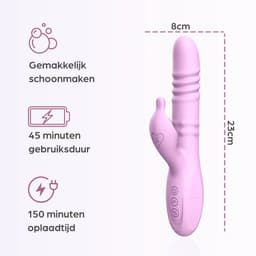 Sinsaa Rabbit Vibrator voor Vrouwen - Tarzan Vibrator met 10 Vibratiestanden - G-Spot & Clitoris Stimulator - 3in1 Vibrators - Dildo met 6 Pulsatiestanden - Seksspeeltjes voor Koppels - Sex Toys voor Vrouwen - Inclusief glijmiddel — thumbnail 10