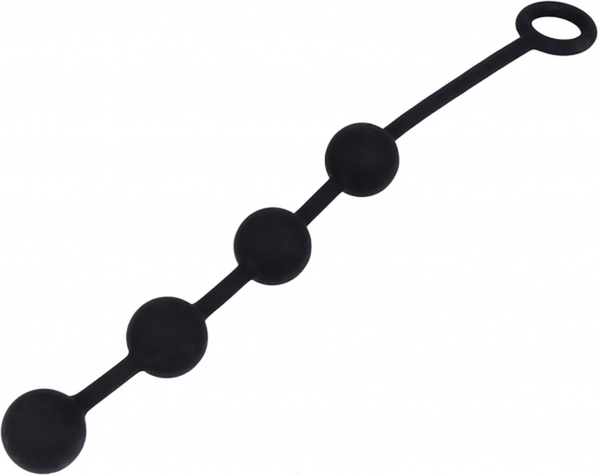 EXCITE Medium Silicone Anal Beads - Black — afbeelding 1
