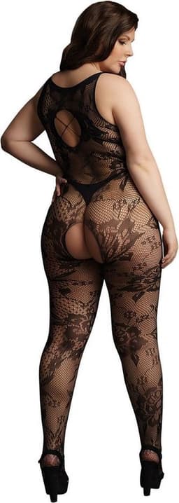 Criss Cross Neck Bodystocking - Plus Size — thumbnail 4