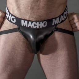 MACHO UNDERWEAR | Macho - Mx25nc Jock Black Leather Xl — thumbnail 1