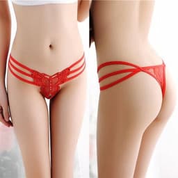 Dames G-String Vlinder Lingerie – Sexy String Slipje Rood – Transparant – Perfect voor Romantische Avonden — thumbnail 1