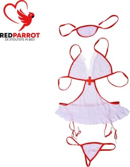 Rollenspel verpleegster - One size - Bodysuit - Slip - Hoofdband - XS t/m L — thumbnail 2