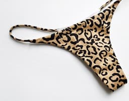 Katoenen Hoogwaardige Naadloze G String (Luipaard Print) - Vrouwen Slipje - Sexy Thong - Lage Taille T-Back Ondergoed - Lingerie Maat L — thumbnail 8