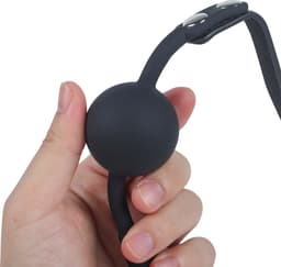 Banoch - Ball gag siliconen met verstelbare band - Zwart - Bal ∅ 4 cm — thumbnail 2