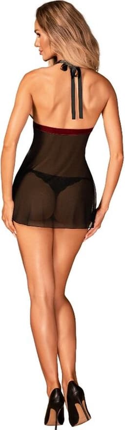 Obsessive Rossita Babydoll Met Sexy String - Zwart — thumbnail 4