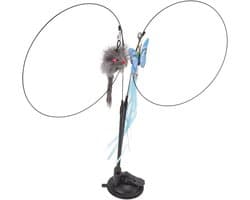 Kattenstokspeeltje cat suction toy krachtige basis verwijderbare staaldraad interactieve zuignap kat veer wand speelgoed dubbel uiteinde voor Zabawki z Federspielzeug