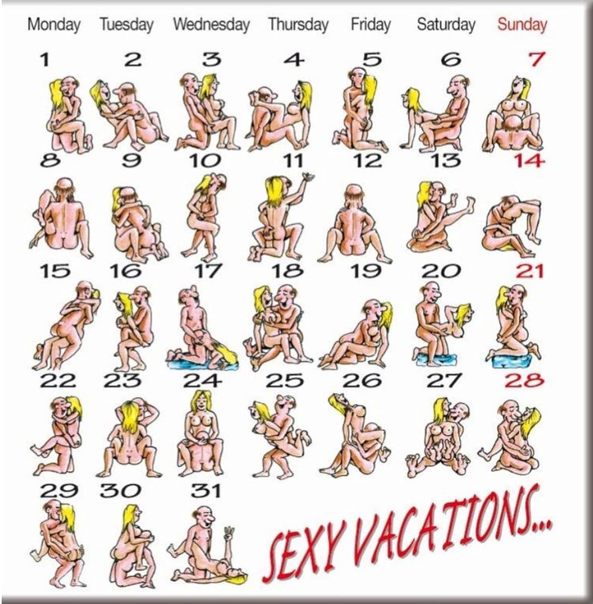Kamasutra Kalender Magneet — afbeelding 1