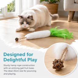Veerspel voor katten, 3 stuks reserveonderdeel voor kattenspeelgoed, interactief speelgoed voor katten, speelgoed voor kittens, vogelpijp, vogelveren, interactieve kat (groen/blauw/roze) — thumbnail 3