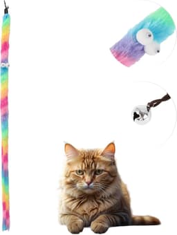Toverstaf voor katten, vervanging, navulaccessoires voor kattenstok, regenboog-2 — thumbnail 1