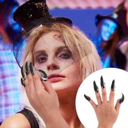 10st Halloween Klauwnagels, Metaal Punk Stijl Vingerklauwen Ringen Lange Nagel Cosplay Dames Halloween Kostuum Accessoires voor Carnaval Vampier Kat Wolf Cosplay — thumbnail 4