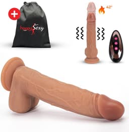 HappySexy XXL Dildo 24 cm met Zuignap en Vibrator – Met Afstandsbediening voor Vrouwen en Mannen – Realistische Siliconen XXL Dildo – Anaal en Vaginaal – Gay & Hetero Sex Toys — thumbnail 1