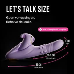 Just Pink Double Trouble - Tarzan Rabbit Vibrator met Losse Luchtdruk Clitoris Stimulator - Stotende Dildo Vibrator met App - G Spot Vibrators voor Vrouwen - Sex Toys voor Koppels — thumbnail 2