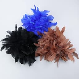 Veer haarspeld broche dames veerbroche kalkoenveer broche veerkorset vintage veren hoofdsieraad corsage haaraccessoires voor doe-het-zelf bruiloft feest verjaardag sieraden accessoires, wit — thumbnail 5