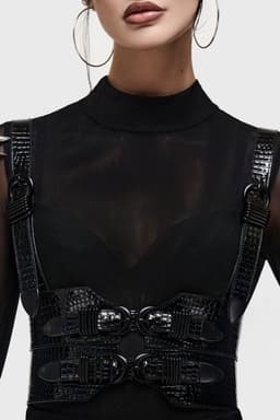 KILLSTAR Serpentrix Harness Dames Korset - zwart - XS-S — thumbnail 1