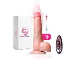 Pure Pleasure® Vibrators voor Vrouwen - 3 in 1 Dildo Vibrator - 8 Stuwstanden – 10 Vibratiestanden – Oplaadbaar – Waterdicht - Met Zuignap – Inclusief Afstandsbediening