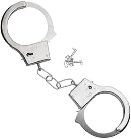 Handboeien - Politie handboeien - Hand cuffs - Vastbinden - Politie outfit - Verkleedkleding - Inclusief 2 sleuteltjes - Zilverkleurig - Jonyx — thumbnail 1