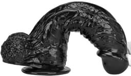 Grote Dildo Evan 30 x 7 cm - Zwarte Grote Dildo - Extreme Zwarte Dildo — thumbnail 4