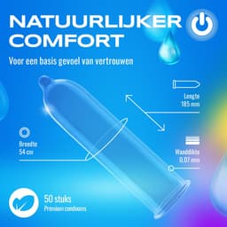 ON) condooms Natural Feeling | 54 mm breedte | 50 stuks verpakking | naturel | dunne 0,07 mm wanddikte — thumbnail 3