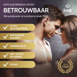 AMOR Premium condooms, Geribbeld-genopt, Met extra dunne, Ø 54 mm, Transparant, 50 stuks — thumbnail 4