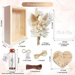 Romantisch geldcadeau met eeuwige bloemen en houten doos voor hem en haar — thumbnail 3