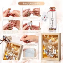 Romantisch geldcadeau met eeuwige bloemen en houten doos voor hem en haar — thumbnail 2