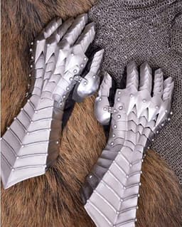 Nazgul Fantasy Gauntlets SCA Armor Gauntlets Handschoenen Ijzer Met Exp Shipping, Zilver, Medium — thumbnail 4