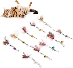 Feather Toy-navullingen - 10st Natuurlijke Veer Vervangende Teasers Om Het Jachtinstinct Van Uw Kat Aan Te Wakkeren — thumbnail 1