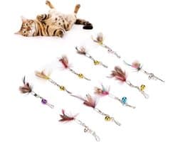 Feather Toy-navullingen - 10st Natuurlijke Veer Vervangende Teasers Om Het Jachtinstinct Van Uw Kat Aan Te Wakkeren