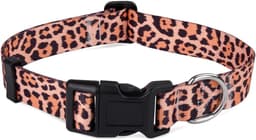 zacht en comfortabel nylon hondenhalsband, verstelbaar voor katten, puppy's, kleine, middelgrote en grote honden, met bloemenpatroon (luipaardpatroon, S) — thumbnail 5