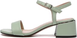 Sandalen voor dames, met riempje, zwart/groen/blauw, riempjessandalen, sandalen met hak, 5 cm blokhak C553-K1781-12 — thumbnail 1