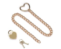Liebe Seele - Ketting Collar met Hartvormig Hangslot - Goud — thumbnail 4