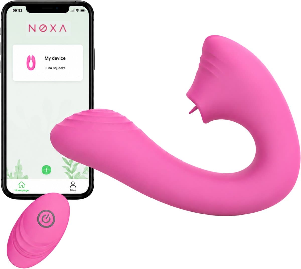 NØXA Kiss – Tongvibrator – 2-in-1 G-spot & Clitoris Vibrator – Vibrator voor Vrouwen – App & Afstandsbediening – Meerdere Vibratiestanden – Waterbestendig – Roze — afbeelding 1