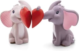 Set van 2 Liefdes Olifanten Figuren met Magneet Hart in Geschenkdoos Grijs — thumbnail 3