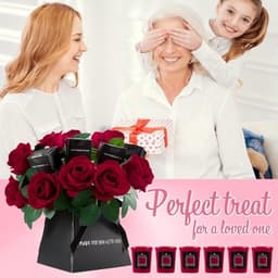 Luxe geschenkdoos met imitatierozen en rozengeurkaarsen, elegante bloemenset in houten doos, ideale geurkaarsen voor huis, romantische thuisdecoratie voor elke gelegenheid — thumbnail 3