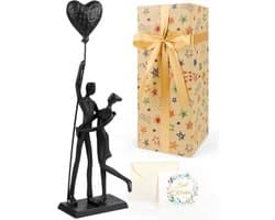 Romantisch IJzeren Sculptuur Paar - Handgemaakt Metalen Standbeeld voor Liefde en Huwelijksgeschenken