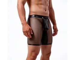 Heren Lingerie - Onderbroek - Open Kont Ondergoed - PU Leer