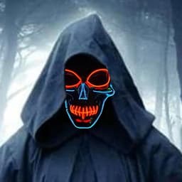 LED masker – Griezelig masker – Schedelmasker – Halloweenmasker –Halloween-decoraties - Kostuummasker – Maskerbalmasker – Perfect voor maskerades, Halloween en themafeesten – Ijsblauw en rood licht — thumbnail 3