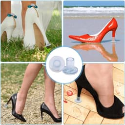 WUSJCOF Transparent Wedding Heel Protectors, 8 Pairs Women Shoes, Heel Protectors for High Heels Shoes Ideal for Lawn - ShopVlot — thumbnail 3