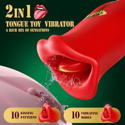 Vibrator voor Vrouwen, Clitorisvibrator met 10 Vibratiestanden en 10 Likstanden, Seksuele Stimulator voor Volwassenen, Intiem Speeltje — thumbnail 4
