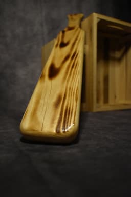 Brat-Bat Paddle XXL Smoked - BDSM – Seks paddle – Bondage – Sm paddle – Smoked - grenen hout – afwerking gebrande nerf 4 lagen blanke vernis - Paddle - SM - Impact play — thumbnail 3