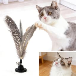 8 stuks kattenveren vullingen voor katten, natuurlijke veervullingen en duurzame kattentoverstaf teaser-hulpstukken voor oefeningen en verveling — thumbnail 3