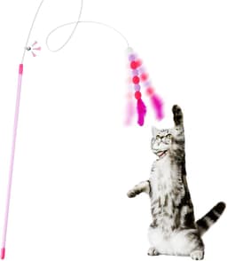 Kattenveren speelgoed, zachte kattenstaf speelgoed met bel pompon kattenstaf interactief kattenspeelgoed trainingsspeelgoed kattenplagerspeelgoed voor indoor kitten — thumbnail 1
