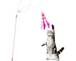 Kattenveren speelgoed, zachte kattenstaf speelgoed met bel pompon kattenstaf interactief kattenspeelgoed trainingsspeelgoed kattenplagerspeelgoed voor indoor kitten