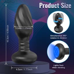 Lzwintrading - Buttplug Vibrator met App Control - 360° Rotatie Functie - Vibrators voor Vrouwen & Mannen - Prostaat Stimulator -Butt Plug met 9 Vibratie Standen - Sex Toys voor Koppels - Anale Speeltjes - Vibrerende Buttplug met 9 Lichtkleuren — thumbnail 3
