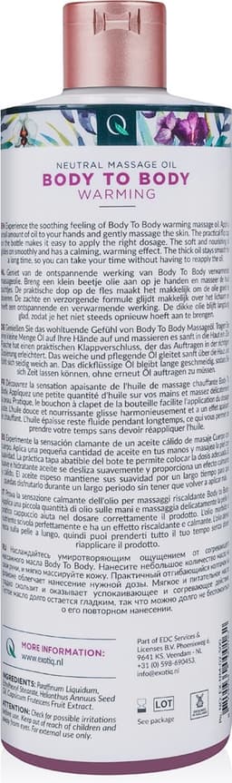 Exotiq - Body to Body Verwarmende Massageolie - Massage Olie voor een Ontspannende Massage - Langdurige Werking en Extra Zacht - 500 ml — thumbnail 5