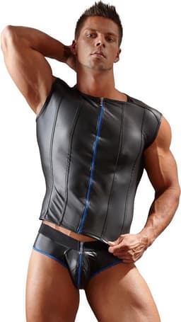 Svenjoyment Underwear Slip Met Open Achterkant - Zwart/Blauw — thumbnail 9