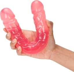 Doc Johnson Crystal Jellies dubbele dildo Jr. Double Dong roze - 30,23 cm — thumbnail 5